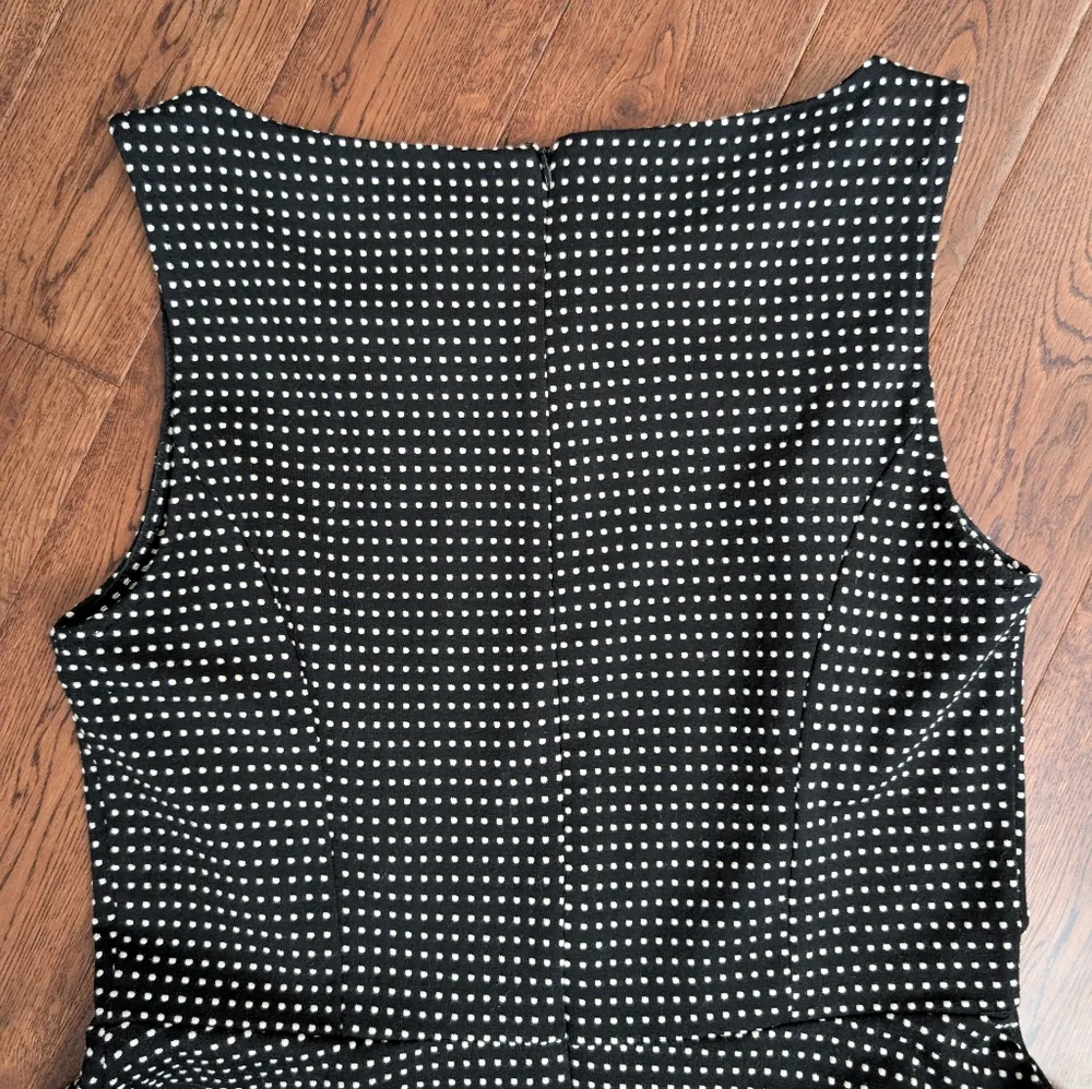 EUC Merona Black & White Polka Dot Sleeveless Skater Full Skirt Dress Size Small - Picture 4 of 7
